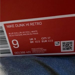 Nike Dunk High “Blue Chill”